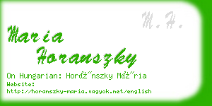 maria horanszky business card